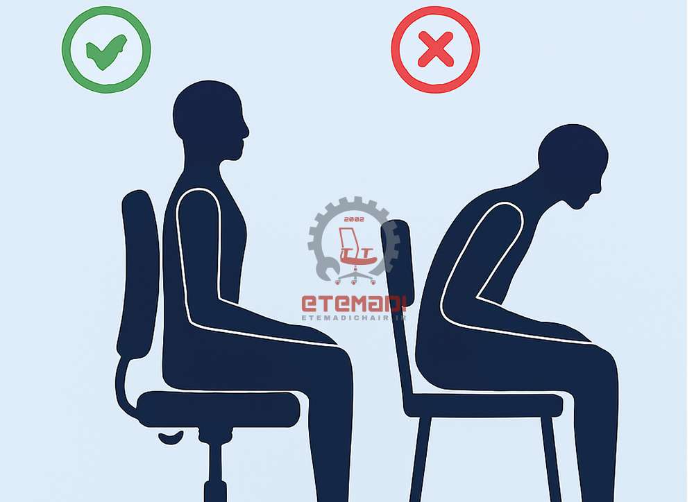تنظیم ارتفاع و پشتی صندلی اداری
